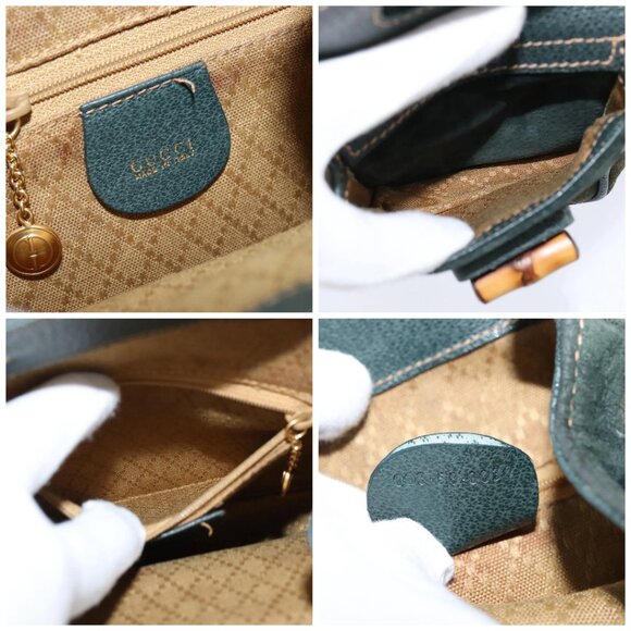 GUCCI Bamboo Backpack Suede Khaki Gold 003 58 0030 Auth gh1145 main image 12